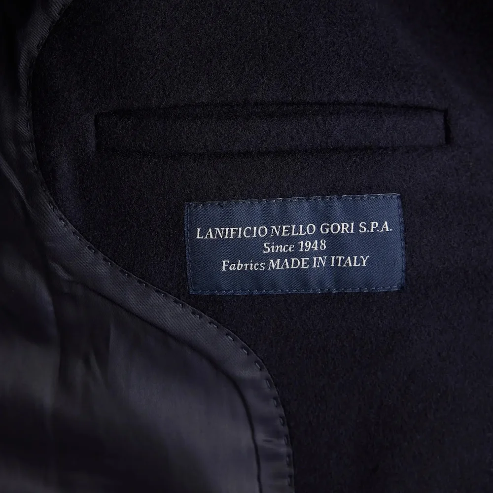 Quince Italian Wool Long Classic Coat. Navy. Small. Perfect Condition. - Picture 14 of 17